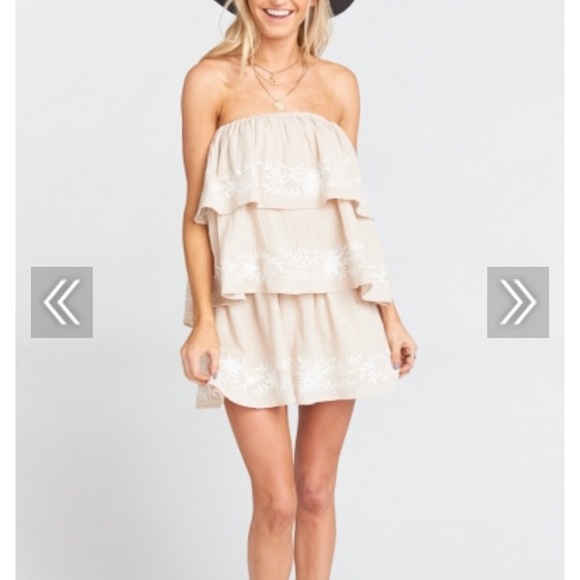 LENORA ROMPER ~ TROPICANA EMBROIDERY TAN XS - Picture 5 of 6